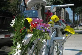 Michael Needham's Ghost Bike, courtesy NYC Street Memorials.